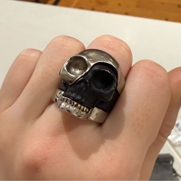 Alexander McQueen Skull Triple Stack Ring Size 8 - Picture 1 of 5